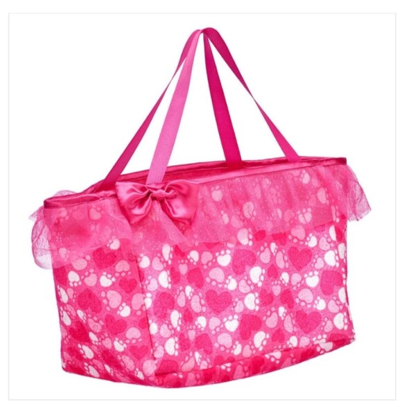 Build A Bear Bag Tote Purse Pet Carrier Promise Pets Pink Paws Velour Sa… - Picture 1 of 15